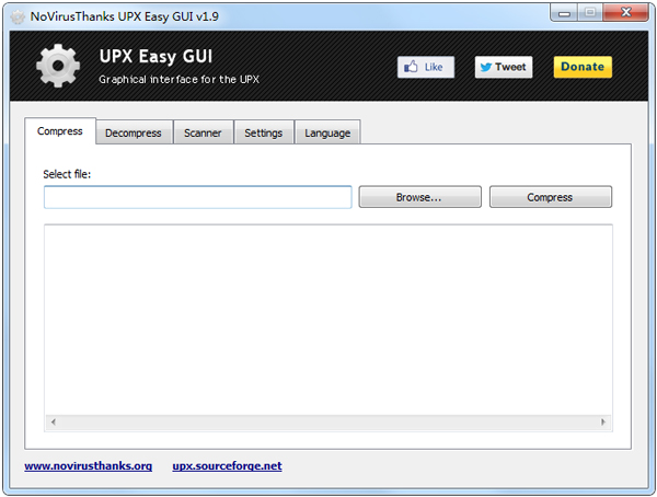 NoVirusThanks UPX Easy GUI(PE文件压缩工具) V1.9 绿色版